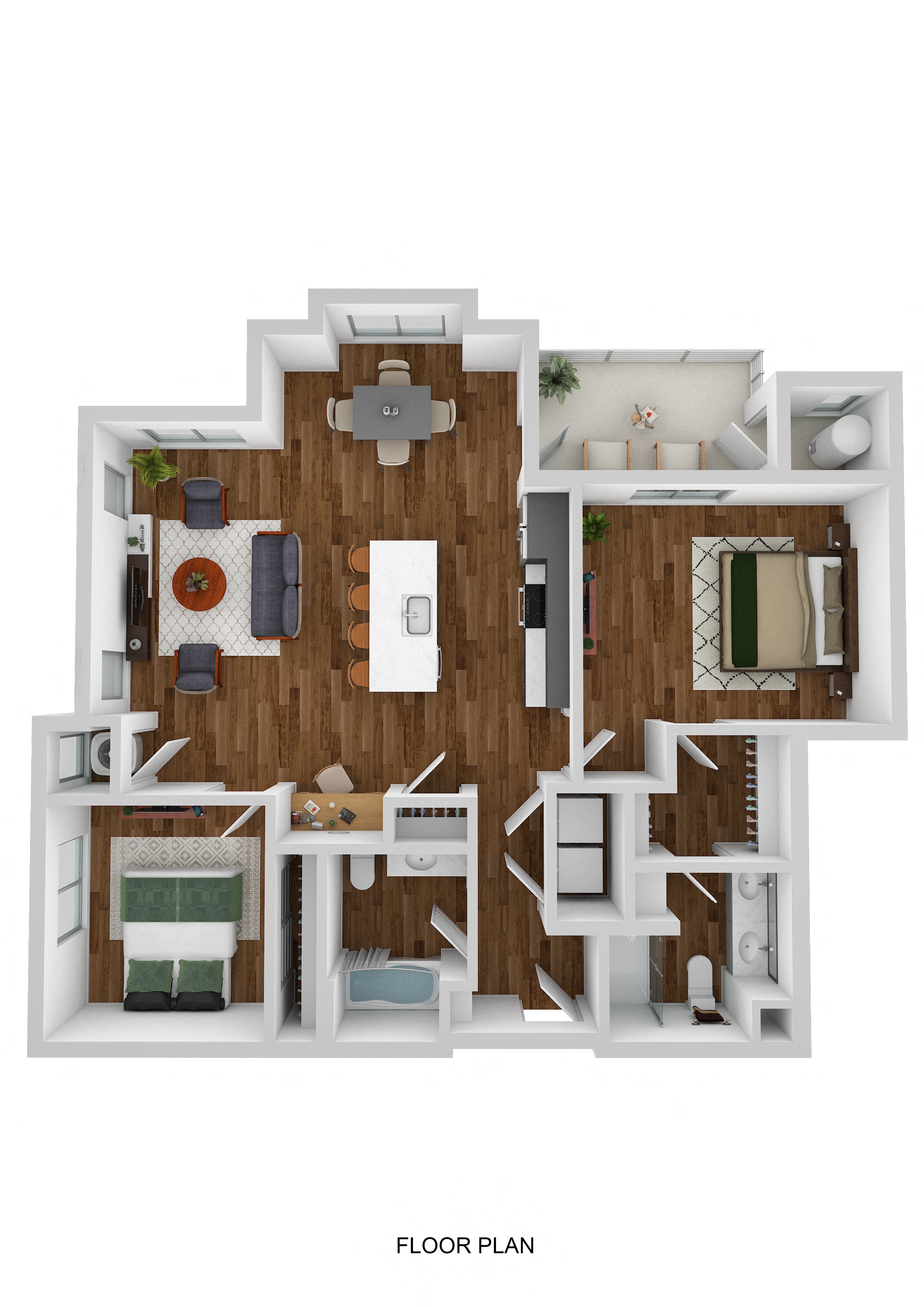 3D floor plan of the Magnolia